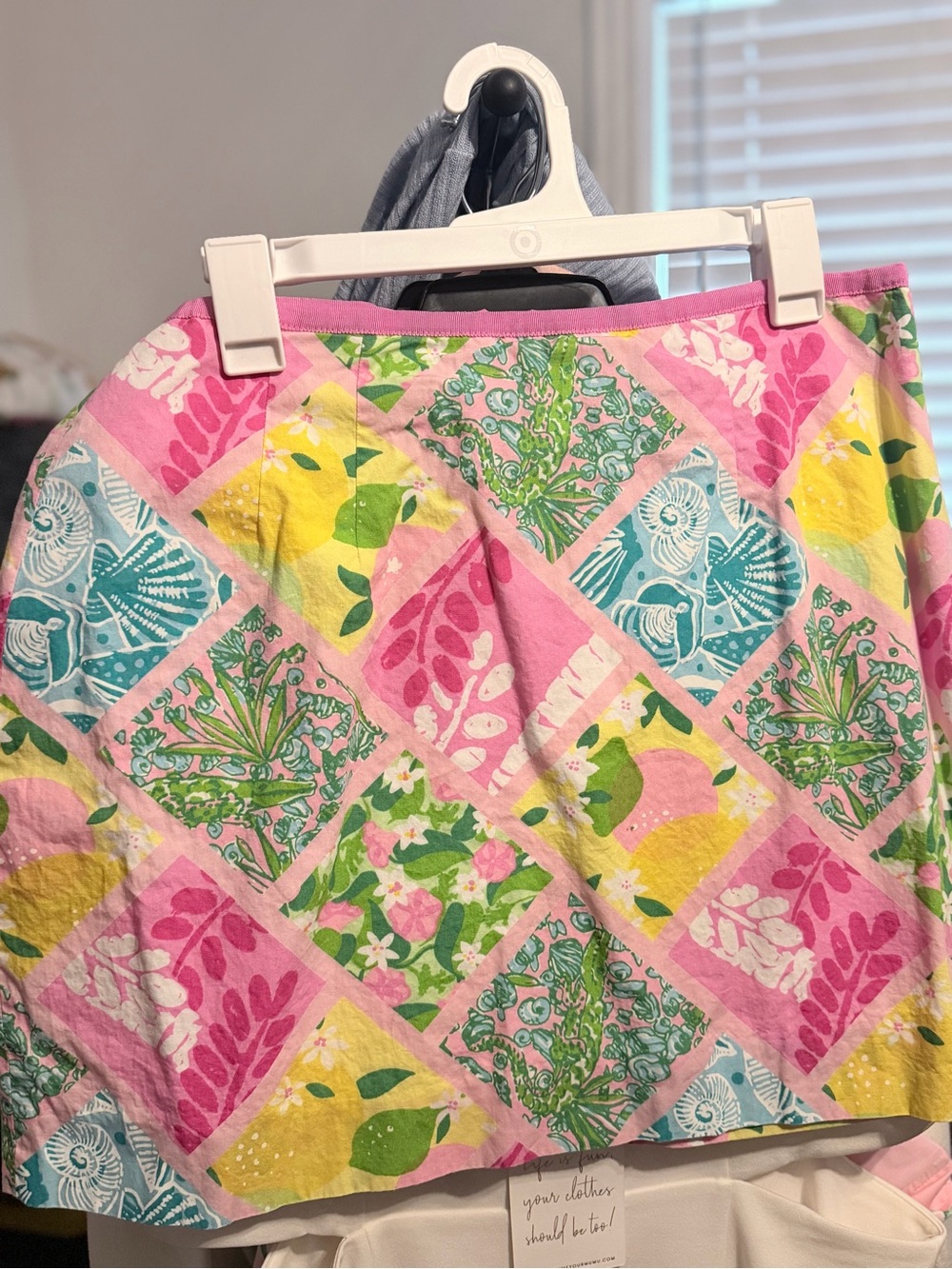 Lilly Pulitzer Pink Floral Patchwork Mini Skirt